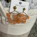 Pendientes acero hojas naranja