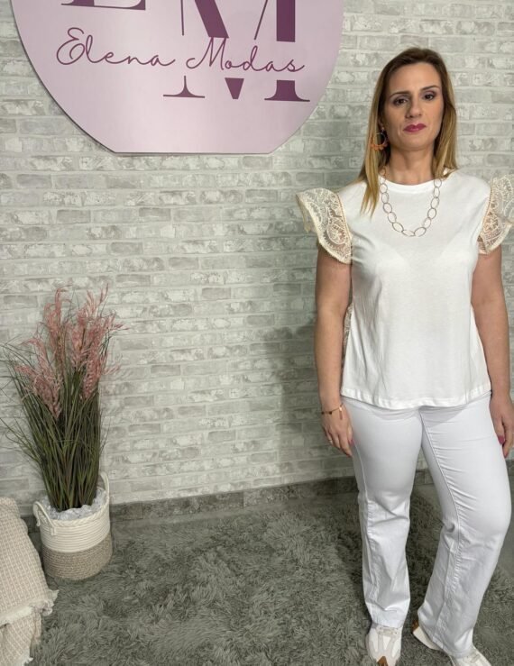 Blusa puntilla beige
