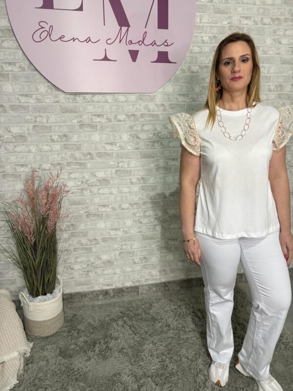 Blusa puntilla beige